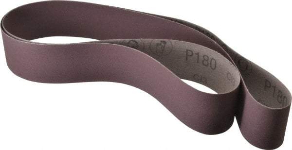 3M - 2" Wide x 60" OAL, 180 Grit, Aluminum Oxide Abrasive Belt - Aluminum Oxide, Very Fine, Coated, X Weighted Cloth Backing, Series 341D - Makers Industrial Supply