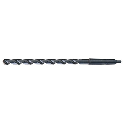 1/2 RHS / RHC HSS 118 Degree Notched Point Extra Length Taper Shank Drill - Steam Oxide - Exact Industrial Supply