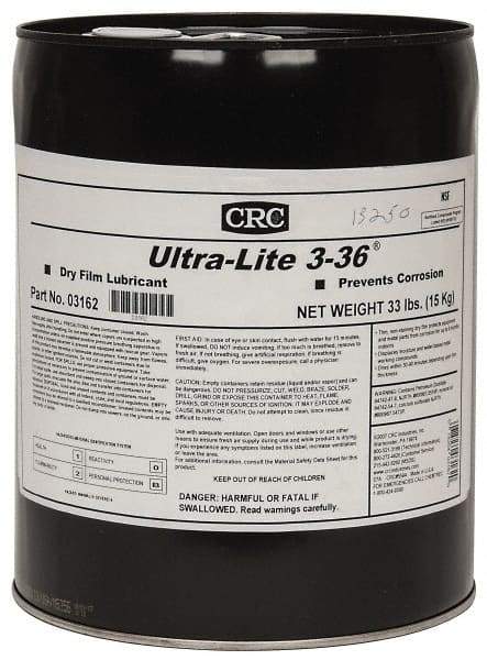 CRC - 5 Gal Pail Dry Film Lubricant - Amber, -40°F to 300°F, Food Grade - Makers Industrial Supply