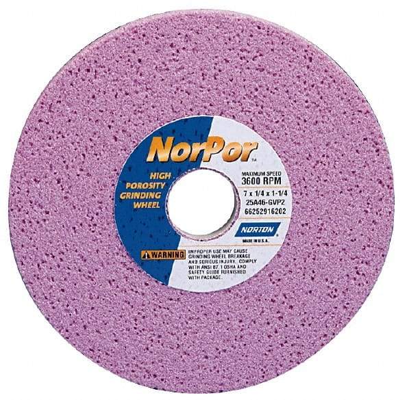 Norton - 14" Diam x 5" Hole x 2" Thick, H Hardness, 46 Grit Surface Grinding Wheel - Aluminum Oxide, Type 5, Coarse Grade, 2,320 Max RPM, Vitrified Bond, One-Side Recess - Makers Industrial Supply