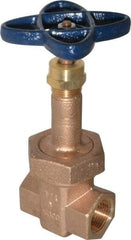 NIBCO - 3/4" Pipe, Class 200, Threaded Bronze Alloy Solid Wedge Rising Stem Gate Valve - 400 WOG, 200 WSP, Union Bonnet - Makers Industrial Supply