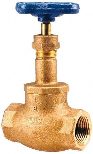 NIBCO - 1/8" Pipe, Threaded Ends, Bronze Integral Globe Valve - Bronze Disc, Screw-In Bonnet, 200 psi WOG, 125 psi WSP, Class 125 - Makers Industrial Supply