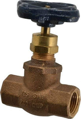 NIBCO - 1/2" Pipe, Threaded Ends, Bronze Integral Globe Valve - Bronze Disc, Screw-In Bonnet, 200 psi WOG, 125 psi WSP, Class 125 - Makers Industrial Supply