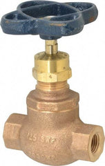 NIBCO - 1/4" Pipe, Threaded Ends, Bronze Integral Globe Valve - Bronze Disc, Screw-In Bonnet, 200 psi WOG, 125 psi WSP, Class 125 - Makers Industrial Supply