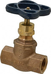 NIBCO - 1/2" Pipe, Threaded Ends, Bronze Integral Globe Valve - PTFE Disc, Screw-In Bonnet, 200 psi WOG, 125 psi WSP, Class 125 - Makers Industrial Supply