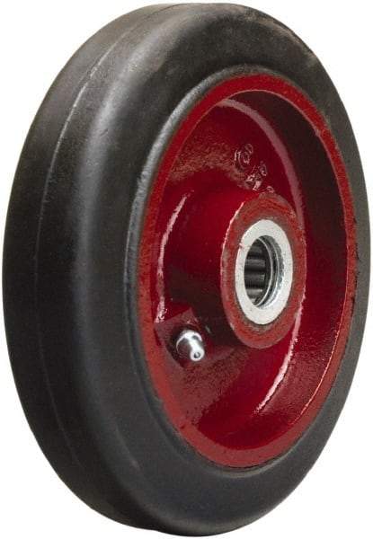 Hamilton - 6 Inch Diameter x 1-1/2 Inch Wide, Rubber on Cast Iron Caster Wheel - 280 Lb. Capacity, 1-3/4 Inch Hub Length, 5/8 Inch Axle Diameter, Straight Roller Bearing - Makers Industrial Supply