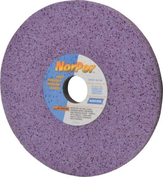 Norton - 8" Diam x 1-1/4" Hole x 1/2" Thick, H Hardness, 60 Grit Surface Grinding Wheel - Ceramic, Type 1, Medium Grade, 3,600 Max RPM, Vitrified Bond, No Recess - Makers Industrial Supply