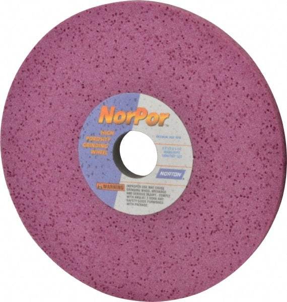 Norton - 8" Diam x 1-1/4" Hole x 1/2" Thick, H Hardness, 60 Grit Surface Grinding Wheel - Aluminum Oxide, Type 1, Medium Grade, 3,600 Max RPM, Vitrified Bond, No Recess - Makers Industrial Supply