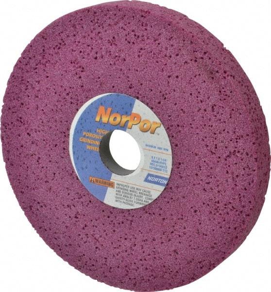 Norton - 8" Diam x 1-1/4" Hole x 1" Thick, H Hardness, 46 Grit Surface Grinding Wheel - Aluminum Oxide, Type 5, Coarse Grade, 3,600 Max RPM, Vitrified Bond, One-Side Recess - Makers Industrial Supply