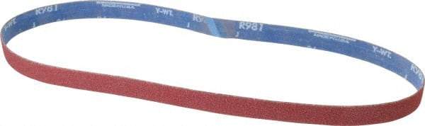 Norton - 1" Wide x 42" OAL, 36 Grit, Ceramic Abrasive Belt - Ceramic, Very Coarse, Coated, Y Weighted Cloth Backing, Series R981 - Makers Industrial Supply