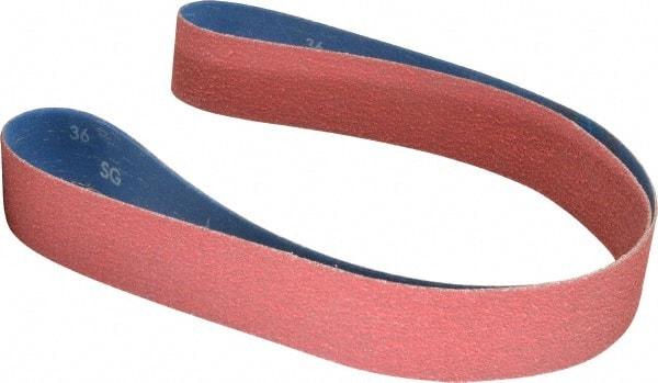 Norton - 2" Wide x 60" OAL, 36 Grit, Ceramic Abrasive Belt - Ceramic, Very Coarse, Coated, Y Weighted Cloth Backing, Series R981 - Makers Industrial Supply