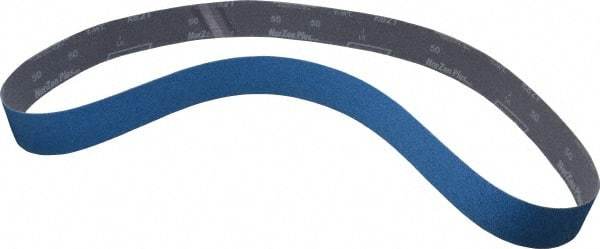 Norton - 2" Wide x 60" OAL, 50 Grit, Zirconia Alumina Abrasive Belt - Zirconia Alumina, Coarse, Coated, Y Weighted Cloth Backing, Series R821 - Makers Industrial Supply