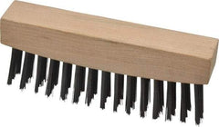 Weiler - 3 Rows x 15 Columns Steel Scratch Brush - 4-1/2" Brush Length, 4-5/8" OAL, 1-1/8" Trim Length, Wood Straight Handle - Makers Industrial Supply