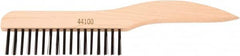 Weiler - 1 Rows x 17 Columns Steel Scratch Brush - 5" Brush Length, 10" OAL, 1-1/16" Trim Length, Wood Shoe Handle - Makers Industrial Supply