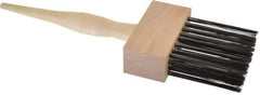 Weiler - 4 Rows x 8 Columns Steel Scratch Brush - 9-3/8" OAL, 2-1/2" Trim Length, Wood Straight Handle - Makers Industrial Supply