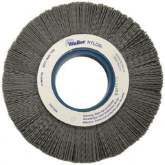 Weiler - 6" OD, 2" Arbor Hole, Crimped Nylon Wheel Brush - 1" Face Width, 1-1/4" Trim Length, 0.06" Filament Diam, 3,600 RPM - Makers Industrial Supply