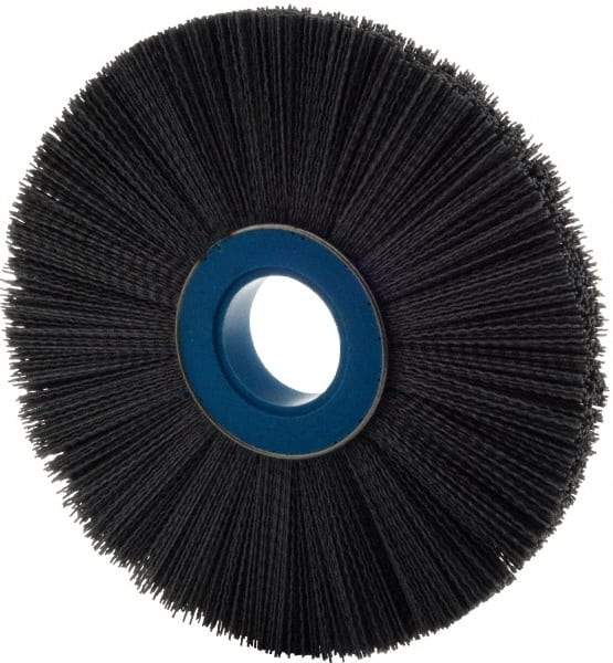 Weiler - 10" OD, 2" Arbor Hole, Crimped Nylon Wheel Brush - 1" Face Width, 3" Trim Length, 0.04" Filament Diam, 3,600 RPM - Makers Industrial Supply