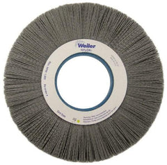 Weiler - 10" OD, 2" Arbor Hole, Crimped Nylon Wheel Brush - 1" Face Width, 3" Trim Length, 0.04" Filament Diam, 3,600 RPM - Makers Industrial Supply