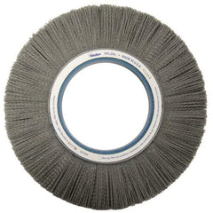 Weiler - 12" OD, Crimped Nylon Wheel Brush - 1-1/8" Face Width, 2-3/4" Trim Length, 0.04" Filament Diam, 1,800 RPM - Makers Industrial Supply