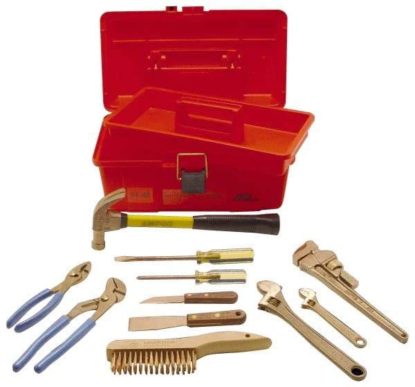 Ampco - 11 Piece Nonsparking Tool Set - Comes in Tool Box - Makers Industrial Supply