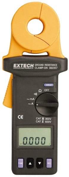 Extech - 1/4 to 1,500 k Ohm, Earth Ground Resistance Tester - 0.001 to 0.002 Resolution - Makers Industrial Supply