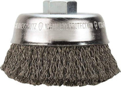 Milwaukee Tool - 4" OD, 5/8" Arbor Hole, Crimped Stainless Steel Wheel Brush - 1/2" Face Width, 3/4" Trim Length, 0.014" Filament Diam, 12,000 RPM - Makers Industrial Supply