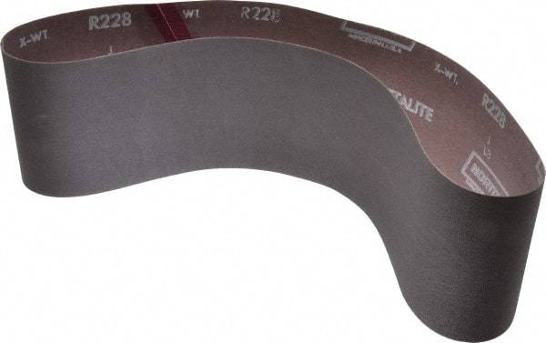 Norton - 4" Wide x 36" OAL, 240 Grit, Aluminum Oxide Abrasive Belt - Aluminum Oxide, Very Fine, Coated, Series R228 - Makers Industrial Supply