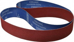 Norton - 2" Wide x 60" OAL, 50 Grit, Ceramic Abrasive Belt - Ceramic, Coarse, Coated, Y Weighted Cloth Backing, Series R981 - Makers Industrial Supply