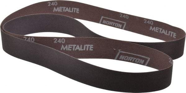 Norton - 1-1/2" Wide x 60" OAL, 240 Grit, Aluminum Oxide Abrasive Belt - Aluminum Oxide, Very Fine, Coated, Series R228 - Makers Industrial Supply