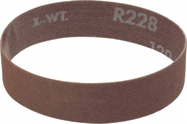 Norton - 1" Wide x 12" OAL, 120 Grit, Aluminum Oxide Abrasive Belt - Aluminum Oxide, Fine, Coated, Series R228 - Makers Industrial Supply