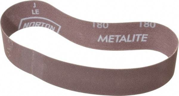 Norton - 1-1/2" Wide x 18-15/16" OAL, 180 Grit, Aluminum Oxide Abrasive Belt - Aluminum Oxide, Very Fine, Coated, Series R228 - Makers Industrial Supply