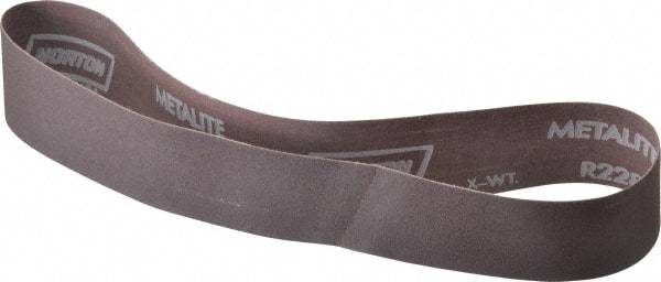 Norton - 2" Wide x 30" OAL, 120 Grit, Aluminum Oxide Abrasive Belt - Aluminum Oxide, Fine, Coated, Series R228 - Makers Industrial Supply