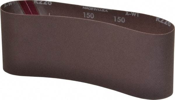 Norton - 4" Wide x 24" OAL, 150 Grit, Aluminum Oxide Abrasive Belt - Aluminum Oxide, Very Fine, Coated, Series R228 - Makers Industrial Supply