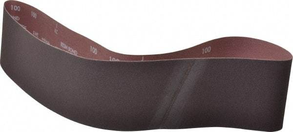 Norton - 4" Wide x 48" OAL, 100 Grit, Aluminum Oxide Abrasive Belt - Aluminum Oxide, Fine, Coated, Series R228 - Makers Industrial Supply