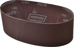 Norton - 3" Wide x 21" OAL, 180 Grit, Aluminum Oxide Abrasive Belt - Aluminum Oxide, Very Fine, Coated, Series R228 - Makers Industrial Supply