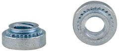 Electro Hardware - 1/4-20, 0.0909" Min Panel Thickness, Round Head, Clinch Captive Nut - 0.44" Head Diam, 0.344" Mounting Hole Diam, 0.17" Head Height, Zinc Plated Steel - Makers Industrial Supply