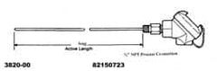 Thermo Electric - -148 to 900°F, 100 OMS Industrial RTD, Thermocouple Probe - 1/2 Inch Hex Mount, 4 Inch Probe Sheath Length, 10 Sec Response Time - Makers Industrial Supply