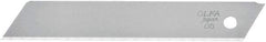 Olfa - 10 Piece Steel Utility Knife Blade - 100mm OAL, 3-15/16" Blade Length, 0.02" Blade Thickness - Makers Industrial Supply