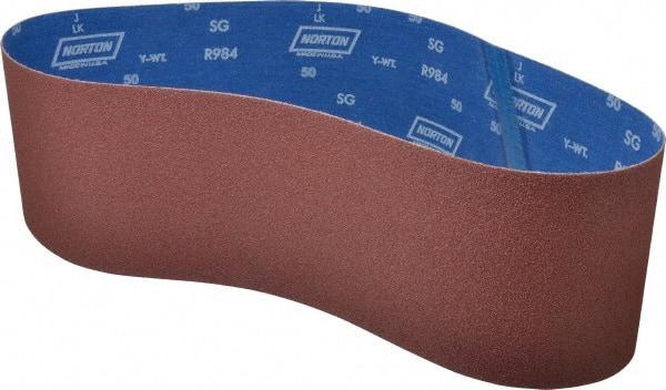 Norton - 6" Wide x 48" OAL, 50 Grit, Ceramic Abrasive Belt - Ceramic, Coarse, Coated, Y Weighted Cloth Backing, Series R984 - Makers Industrial Supply