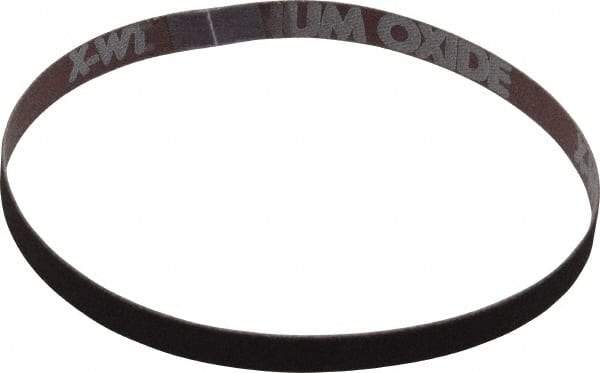 Norton - 3/8" Wide x 13" OAL, 100 Grit, Aluminum Oxide Abrasive Belt - Aluminum Oxide, Fine, Coated, Series R228 - Makers Industrial Supply