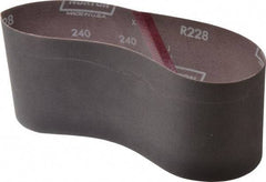 Norton - 4" Wide x 24" OAL, 240 Grit, Aluminum Oxide Abrasive Belt - Aluminum Oxide, Very Fine, Coated, Series R228 - Makers Industrial Supply