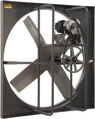 Americraft - 42" Blade, Belt Drive, 3 hp, 23,645 CFM, TEFC Exhaust Fan - 48-1/2" Opening Height x 48-1/2" Opening Width, 9.6/4.8 Amp, 230/460 Volt, 1 Speed, Three Phase - Makers Industrial Supply