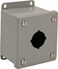 nVent Hoffman - 1 Hole, 1.2 Inch Hole Diameter, Steel Pushbutton Switch Enclosure - 4-1/2 Inch High x 3.47 Inch Wide x 2-3/4 Inch Deep, 12, 13 NEMA Rated - Makers Industrial Supply