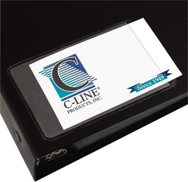 C-LINE - 10 Piece Business Card/ID Protectors - 3-1/2" High x 2" Wide - Makers Industrial Supply