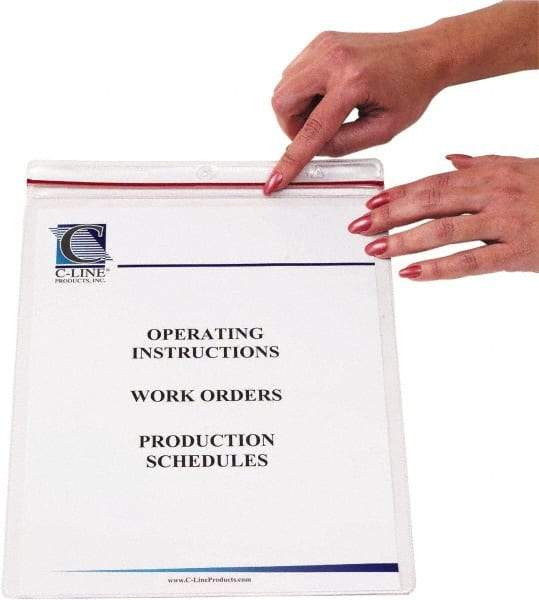 C-LINE - 15 Piece Clear Zipper Shop Ticket Holder - 12" High x 9" Wide - Makers Industrial Supply