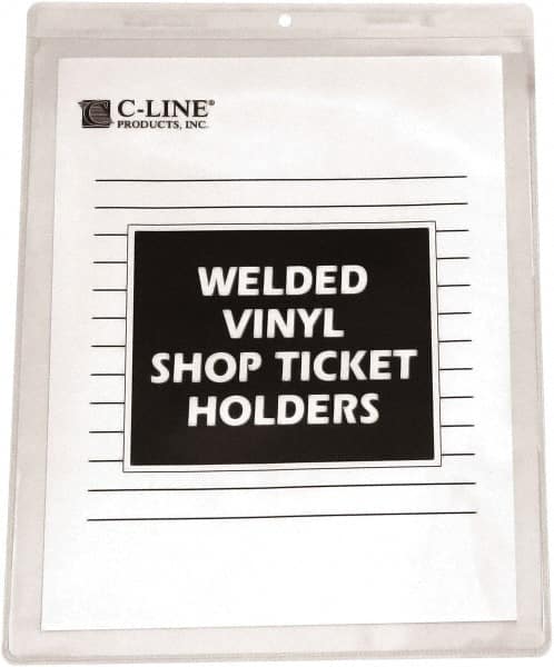 C-LINE - 50 Piece Clear Shop Ticket Holder - 8" High x 5" Wide - Makers Industrial Supply