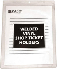 C-LINE - 50 Piece Clear Shop Ticket Holder - 8" High x 5" Wide - Makers Industrial Supply