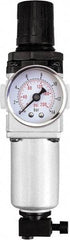 PRO-SOURCE - 1" NPT Port Heavy Duty 1 Piece Filter/Regulator FRL Unit - Aluminum Bowl, 193 SCFM, 215 Max psi, 14.6" High, Manual Drain - Makers Industrial Supply