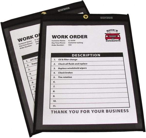 C-LINE - 25 Piece Clear Stitched Shop Ticket Holder - 11" High x 8-1/2" Wide - Makers Industrial Supply