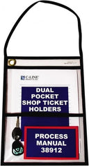 C-LINE - 15 Piece Clear Dual Pocket Stitched Hanging Shop Ticket Holder - 12" High x 9" Wide - Makers Industrial Supply